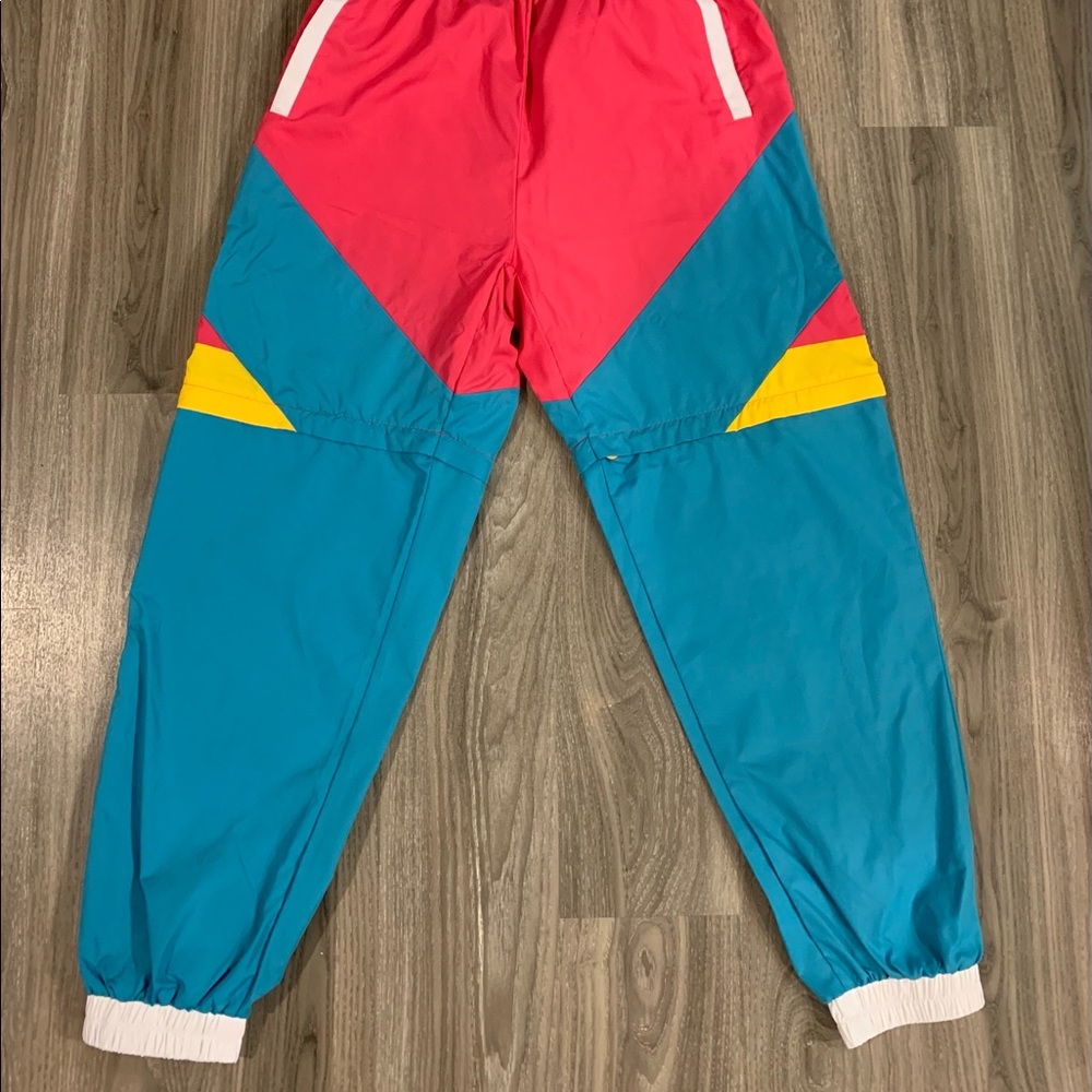 Men’s Funny Guy Mugs 80s & 90s Retro Neon Windbreaker Pants Medium